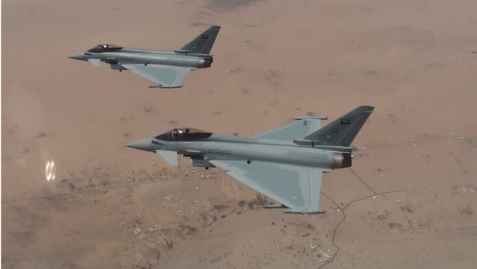 Royal Saudi Air Force Eurofighter Typhoons are operated by Wing 2 at King Fahad Air Base at Taif. (BAE Systems)