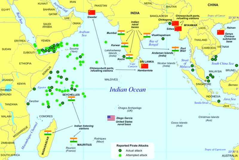 Image result for India and China in the Indian ocean